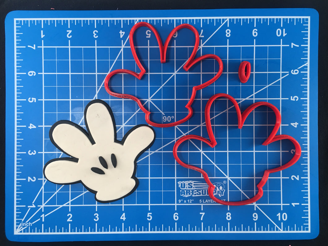 Mickey Mouse Hand Cookie Fondant Cutter Set - Large Sizes! Extra Durable!