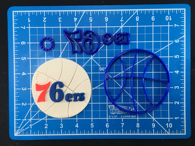76ers Cookie Fondant Cutter Set - Large Sizes! Extra Durable!