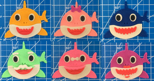 Baby Shark - Front View - Combo Kit Cookie Fondant Cutter Set - Large Sizes!